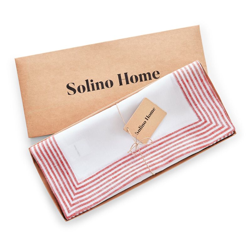 Solino Home Lucca 100% Linen Table Runner &ndash; Handcrafted, Machine Washable, Perfect for Holiday and Everyday Dining