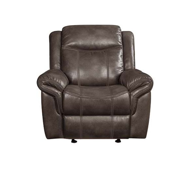 Lydia Glider Recliner, Brown Leather Aire LV00656