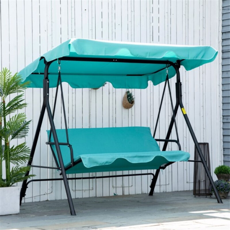 Durable Frame 3-Seat Outdoor Swing for Porch Backyard and Garden