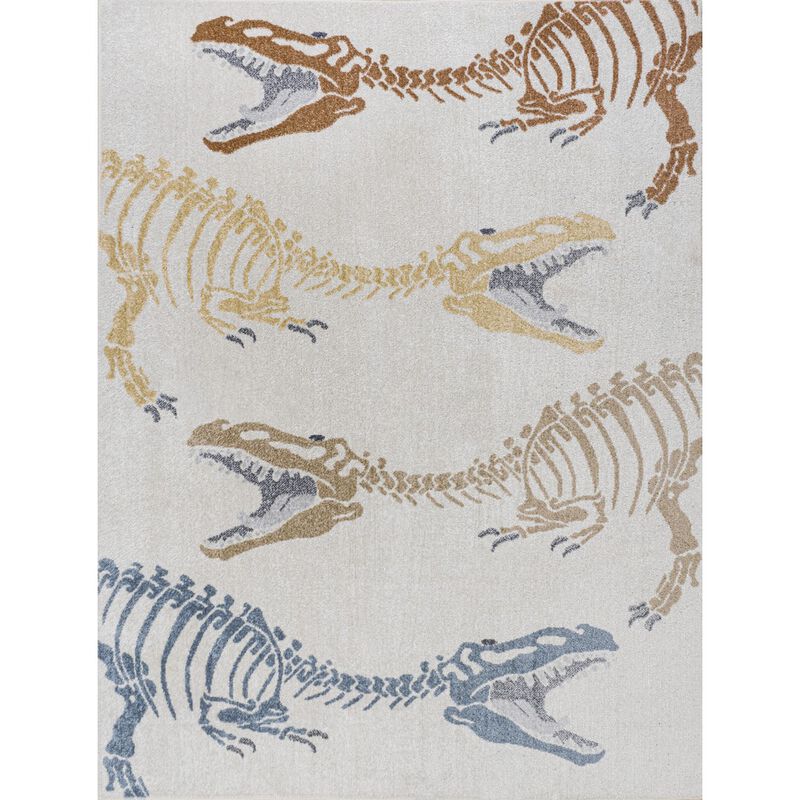 Kingdarr T-Rex Modern Kids Machine-Washable Area Rug