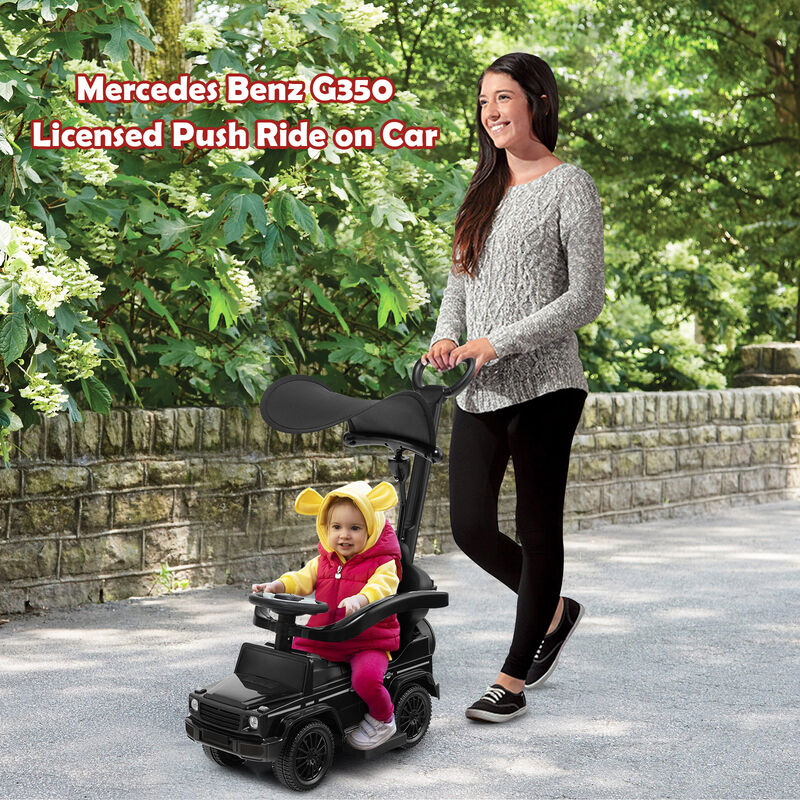 3-in-1 Kids Ride-On Push Car with Canopy for Toddler Outdoor Play image number 5