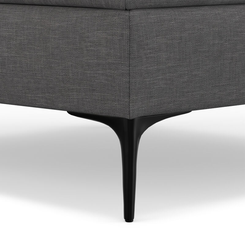 Rebecca 36 inch Wide Contemporary Square Mid&nbsp;Century Coffee Table&nbsp;Storage Ottoman with Lift Up Lid in Slate Grey Polyester Linen, Assembled image number 9