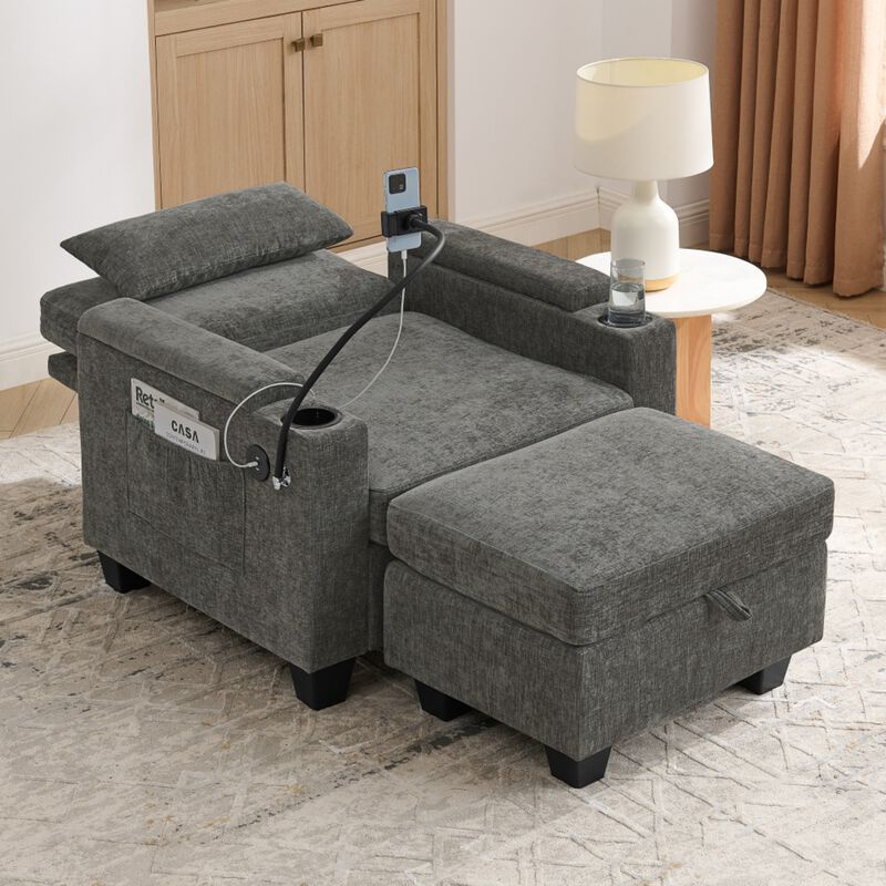 Kurtfo Chenille Accent Chair Set image number 2