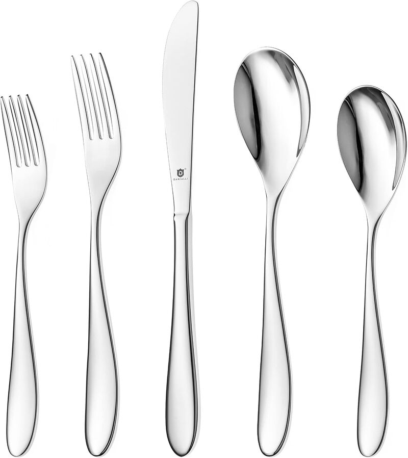 Danialli Marettimo Silverware Set, Durable 18/10 Stainless Steel Flatware Set, Dishwasher Safe, Built to Last image number 0