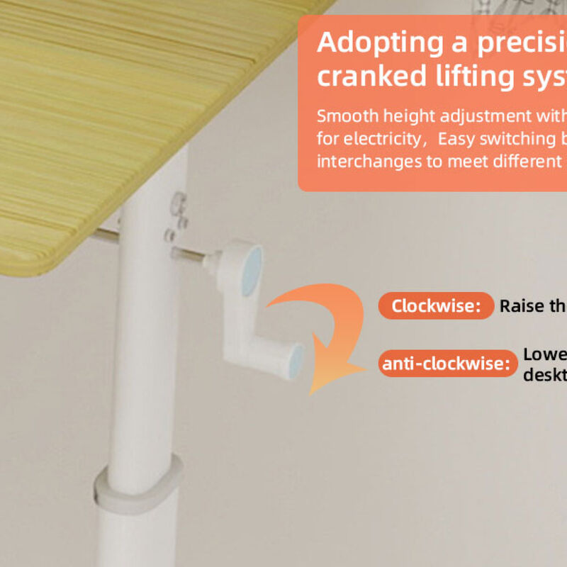 GOODSILO Height-Adjustable Manual Crank Sit Stand Desk for Home Office with Minimalist Design and Dual-Column Stability image number 5