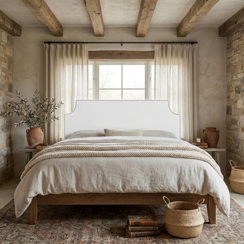Upholstered Vinyl Full Headboard with Smooth Finish and Durable Design image number 3