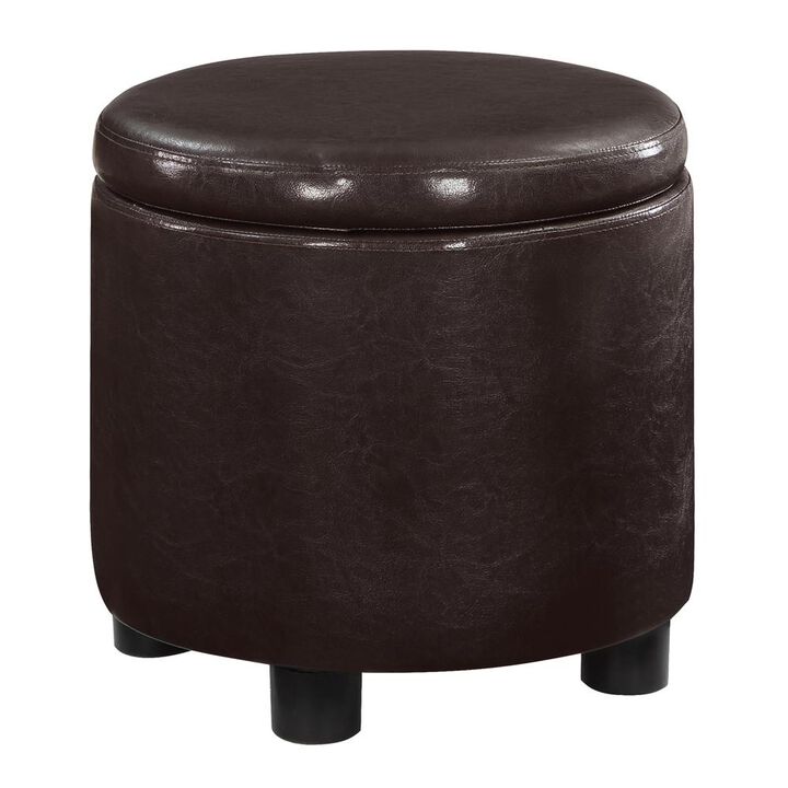 Convience Concept, Inc. Designs 4 Comfort Round Accent Storage Ottoman with Reversible Tray Lid
