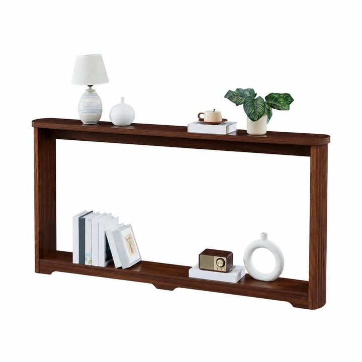 GOODSILO Narrow Corrugated Texture Console Sofa Table, Sturdy Easy-Clean Storage Table for Entranceways, Corridors, Behind Sofa Display & Organization