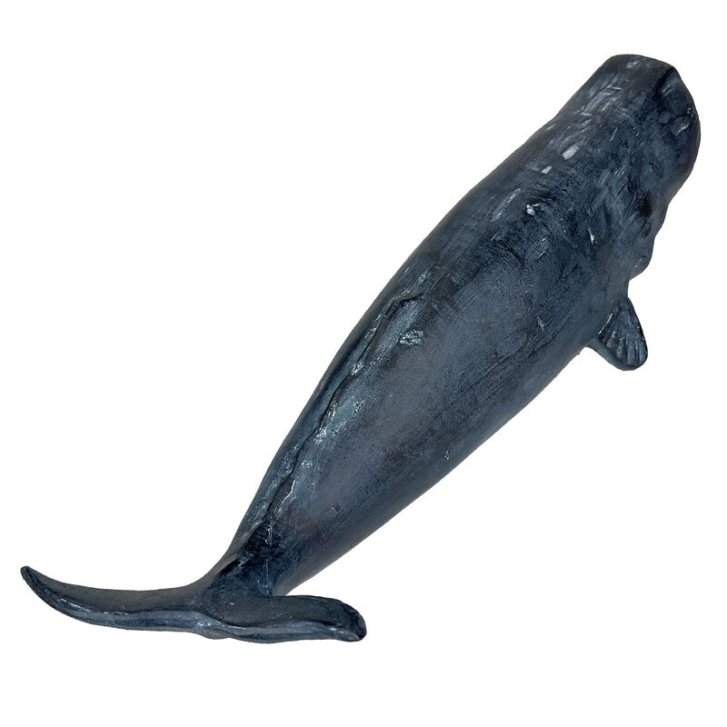 Sperm Whale Statue 15in Hand-Painted Resin Ocean Marine Decor Coastal Sculpture image number 4
