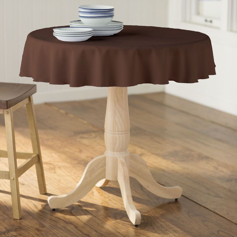 Polyester Poplin Round Tablecloth 58 Inch Dining Table Cover image number 1