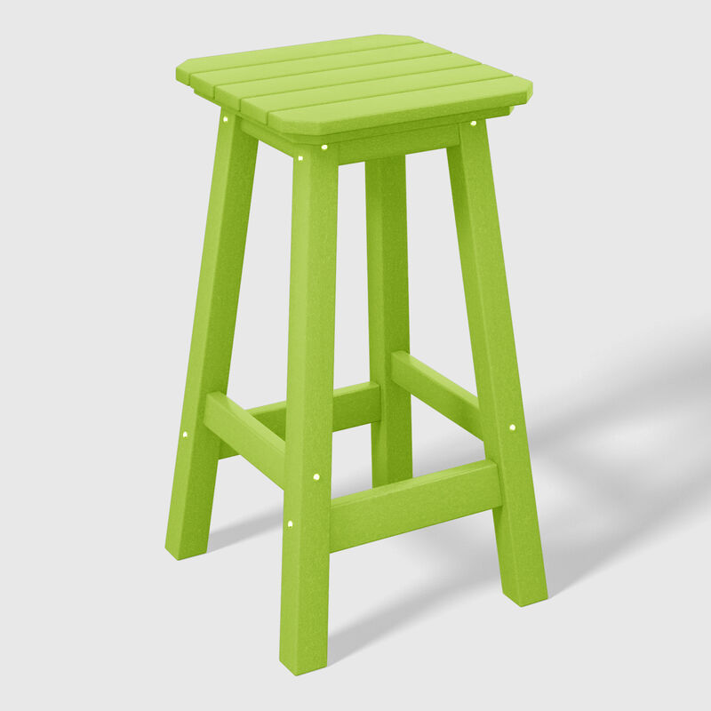 WestinTrends 24" HDPE Outdoor Patio Counter High Backless Square Bar Stool