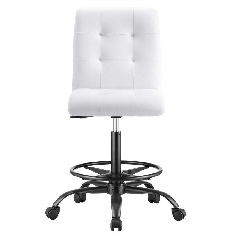 Modway Furniture - Prim Armless Vegan Leather Drafting Chair Black image number 3