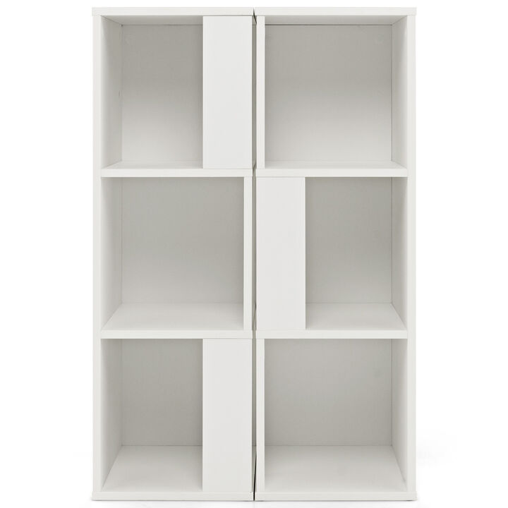 3-Tier 6 Cube Freestanding Bookcase with Anti-toppling Device
