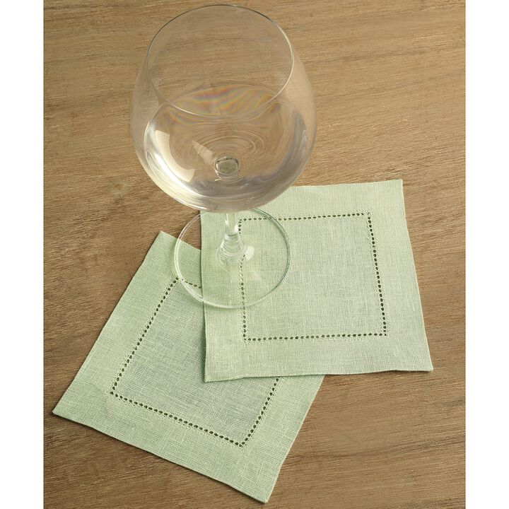 Linen Cocktail Napkins - Classic Hemstitch