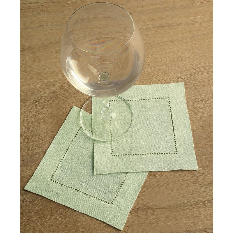 Linen Cocktail Napkins - Classic Hemstitch image number 1