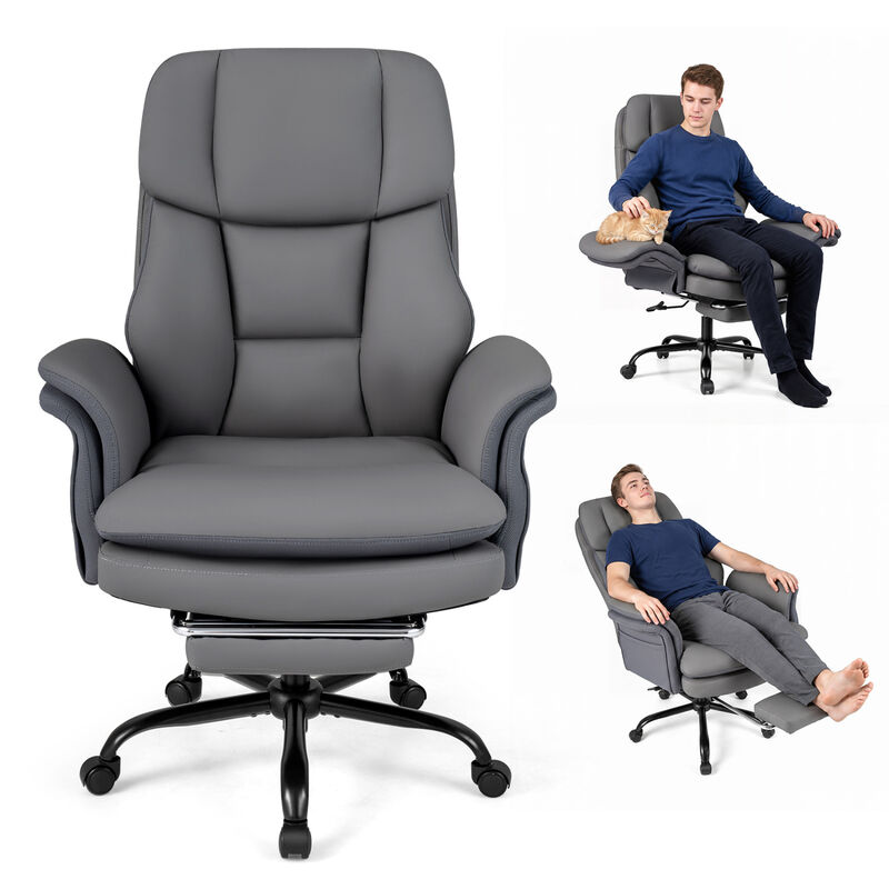 Ergonomic Cross Legged Office Chair Big and Tall with Retractable Footrest image number 6