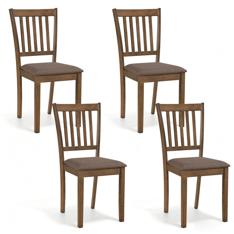 4 Pack Wooden Dining Chairs with Upholstered Seats for Kitchen and Dining Room image number 0