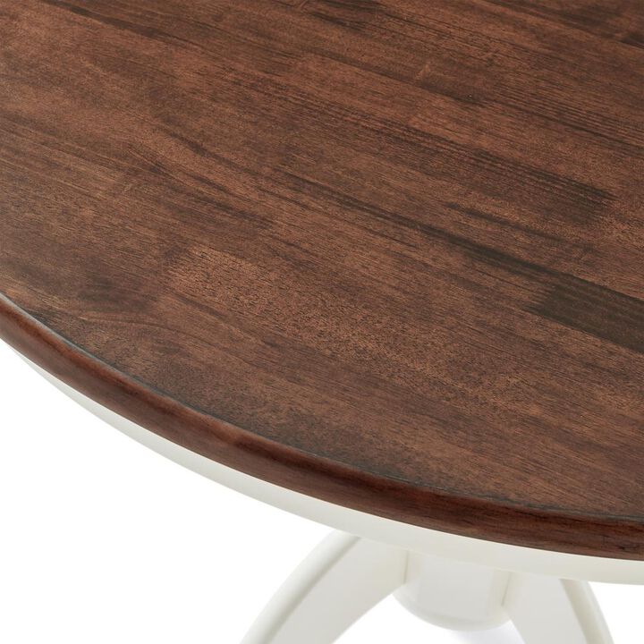 Shelby Round Dining Table Distressed White