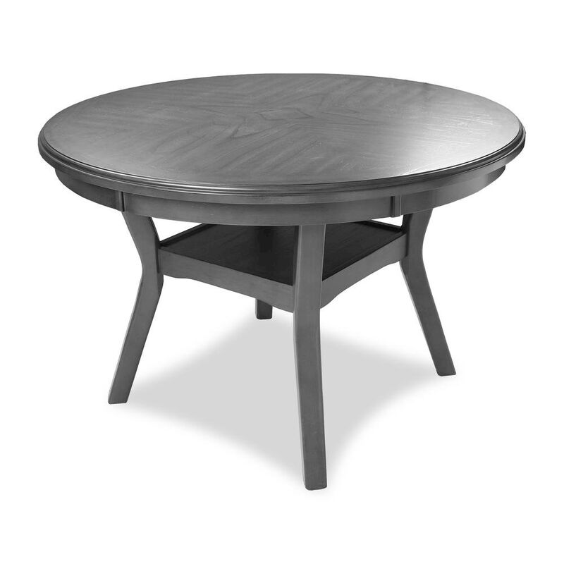 Gray Round Dining Table Set for 4 &ndash; Kitchen Table and Chairs Set image number 1