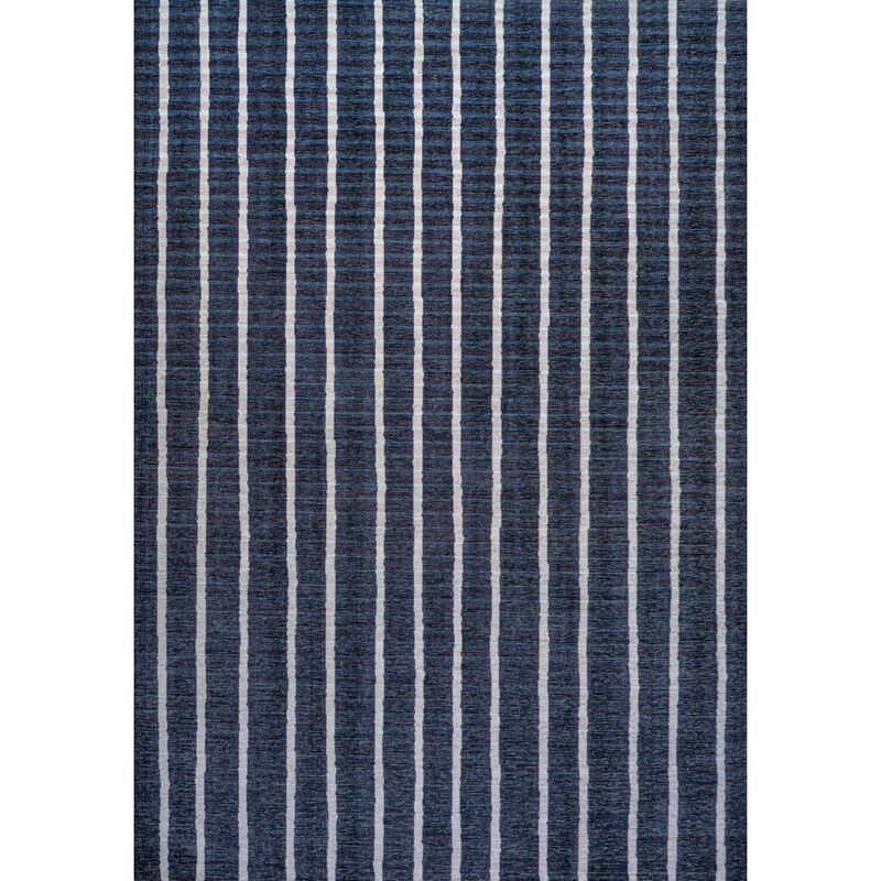 Rand Distressed Ticking Stripe Machine Washable Area Rug
