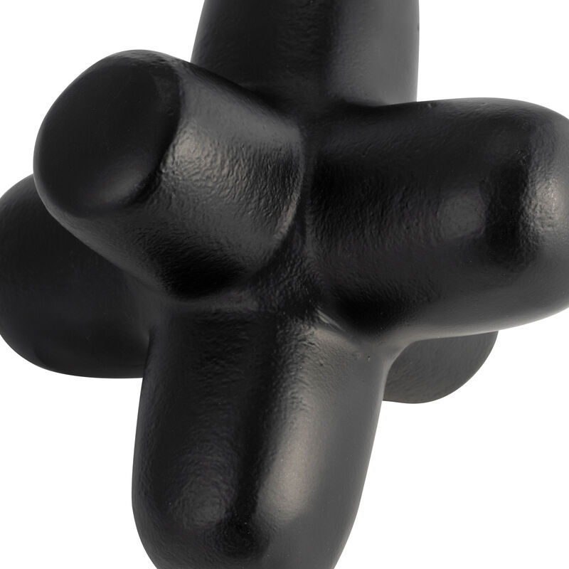 Black Geometric Orb Sculpture