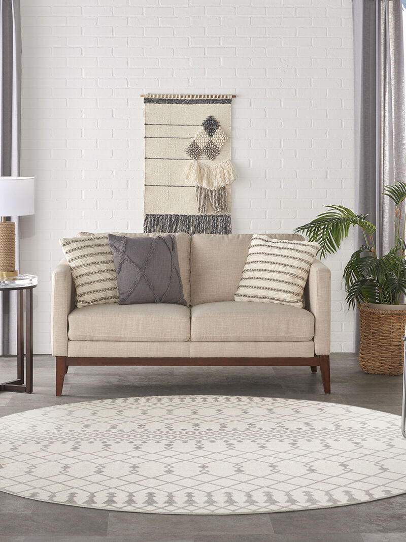 Astra Machine Washable ASW10 Ivory 7'10" Round Rug