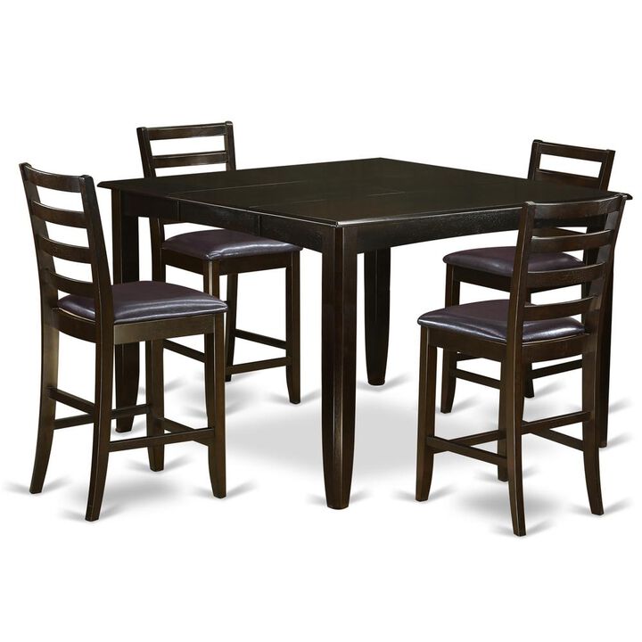 5 PC Counter height Table set- Table and 4 Leather Stools