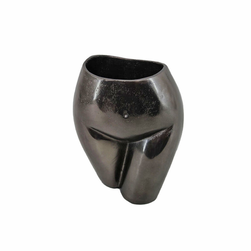 Hivvago 8 Inch Antiqued Bronze Cast Aluminum Female Form Table Vase