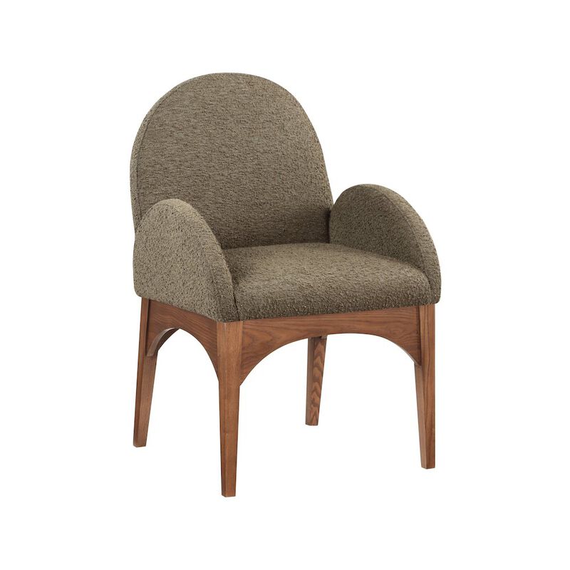 Meridian Furniture Waldorf Olive Boucle Fabric Dining Chair