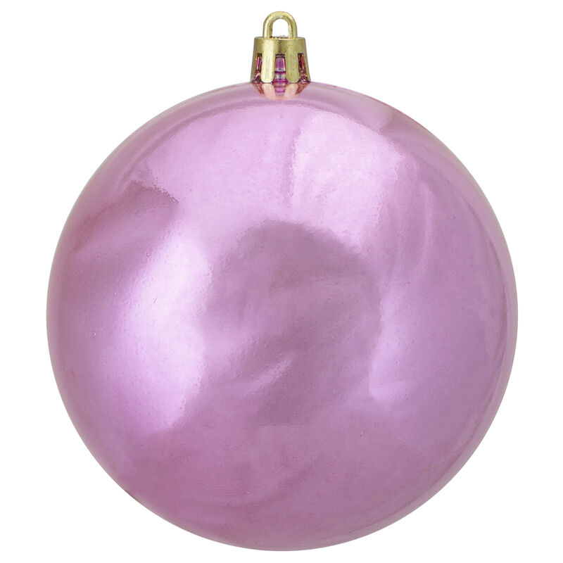 Shiny Bubblegum Pink Shatterproof Christmas Ball Ornament 4" (100mm) image number 0