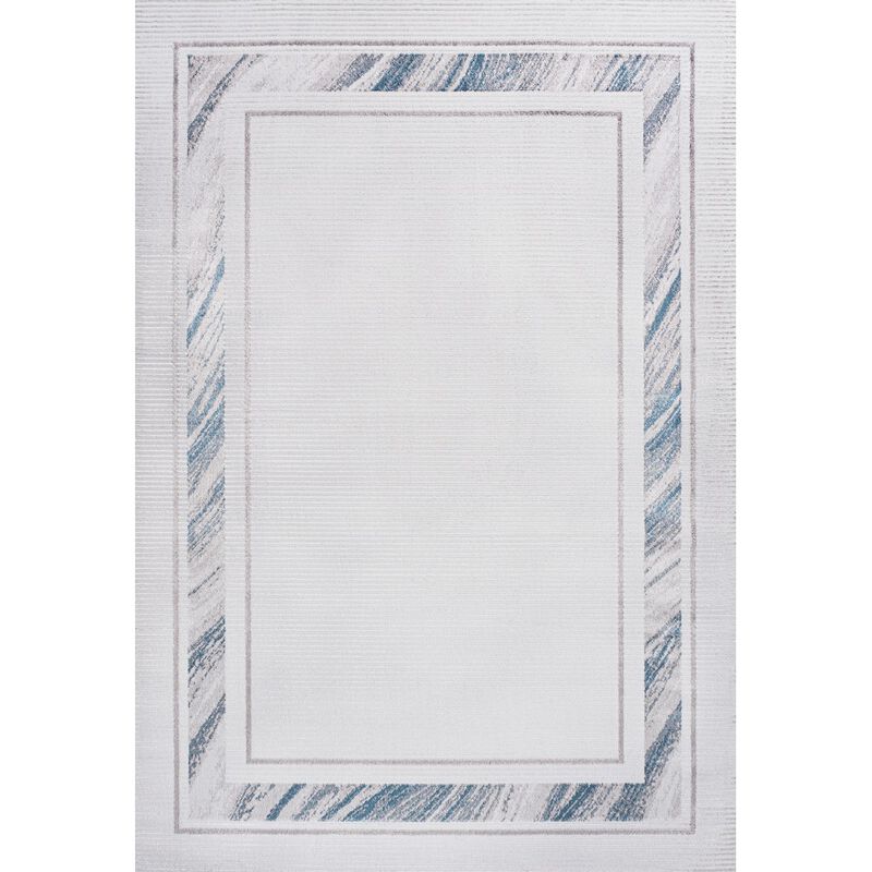 Athens Classic Border Marble Pattern High-Low Area Rug
