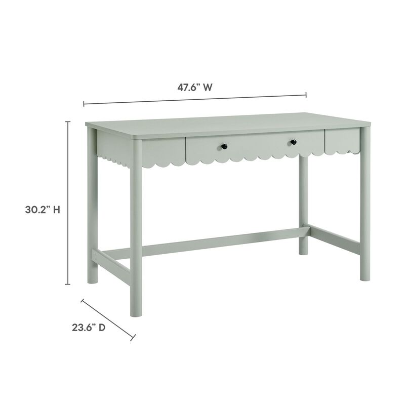 Modway Emmeline Scallop Desk in Sage image number 2
