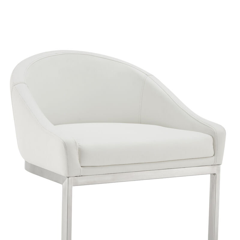 Atherik Bar Stool in Metal/Faux Leather