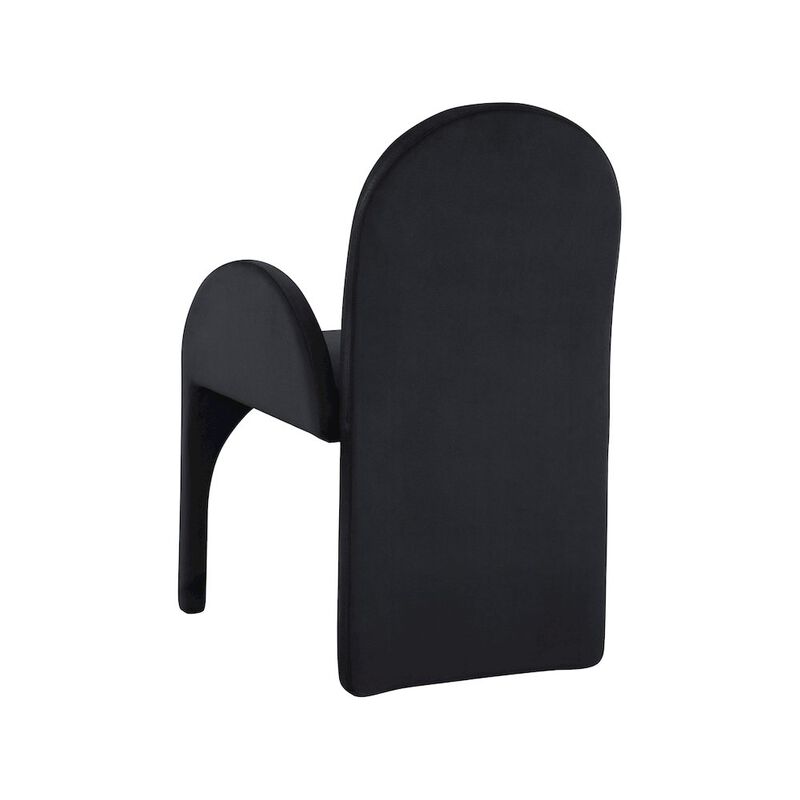 Meridian Furniture Summer Black Velvet Dining Arm Chair, Set of 2