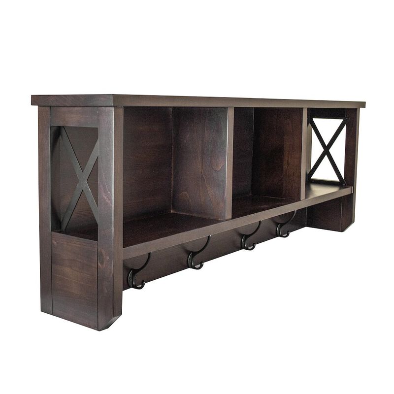 American Furniture Classics Decorative Coat Rack and Storage Accent Rack in Espresso image number 3