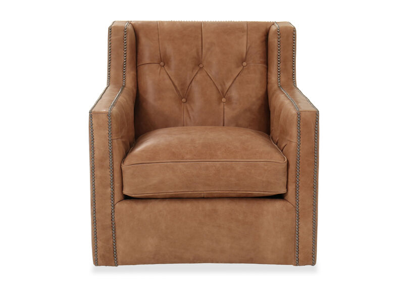 Candace Brown Leather Swivel Chair