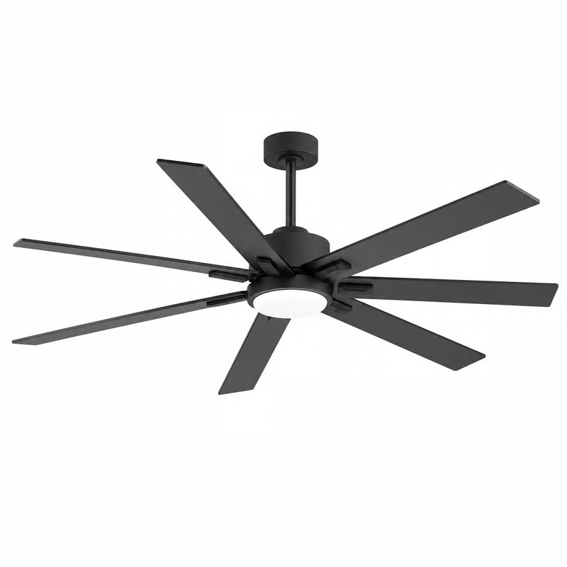 Breezary 72 in Ceiling Fan with Light, 7 Plywood Blades, Dimmable PMMA Shade, Quiet Reversible DC Motor image number 0