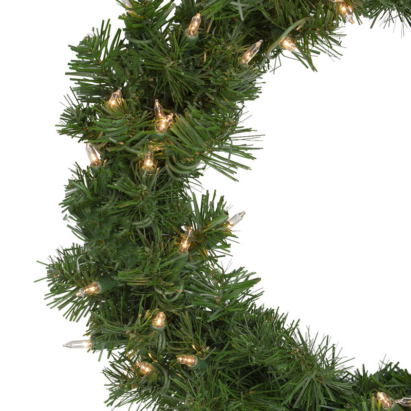18" Deluxe Windsor Pine Artificial Christmas Wreath - Clear Lights image number 2