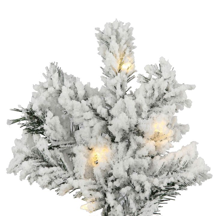 Vickerman Artificial 5.5' x 49" Indoor Flocked Alaskan Pine Christmas Tree - 500 Dura-Lit&reg; Warm White LED Lights - 631 PVC Tips