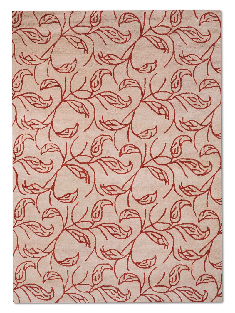 RUGSOTIC CARPETS HAND TUFTED WOOL ECO-FRIENDLY AREA RUGS  - Rectangle Shape, Cream & Red, Floral Modern Design, High Pile Thick Handmade Area Rugs for Living Room, Bed Room (K00726) image number 0