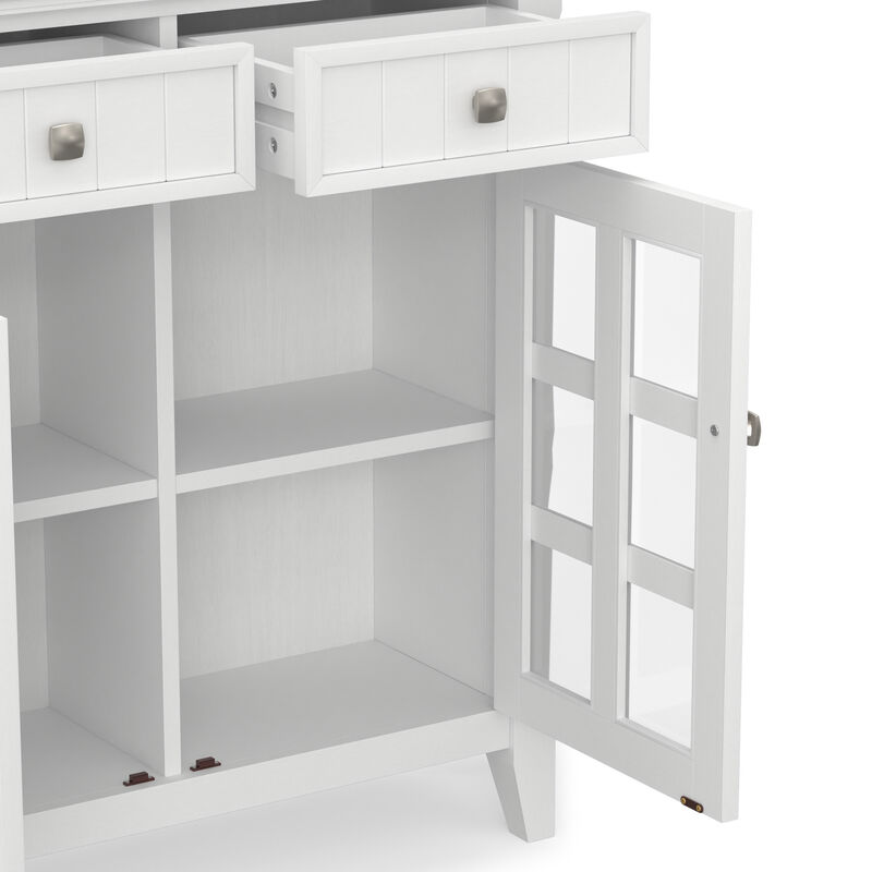 Acadian SOLID WOOD 36 inch Wide Transitional Entryway Hallway Storage Cabinet in White image number 8