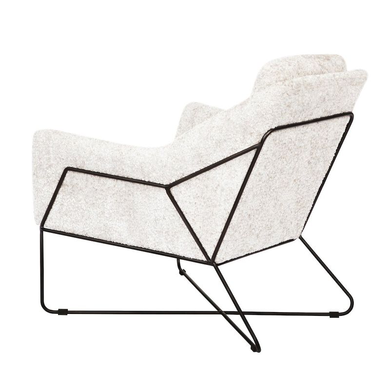 Emilia Lounge Chair in Ivory Boucle Fabric