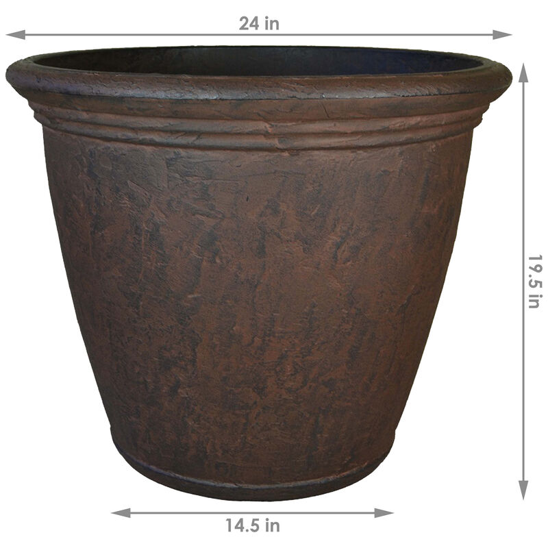 Sunnydaze 24 in Anjelica Unbreakable Polyresin Planter