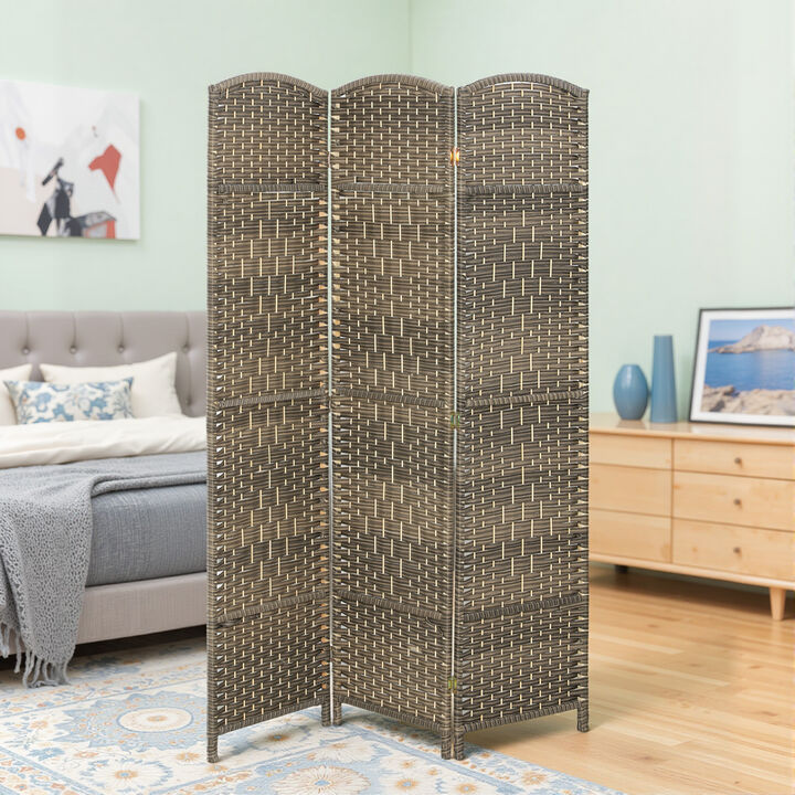 Hivvago 6' Tall Freestanding Wood Privacy Screen with 3 Panels
