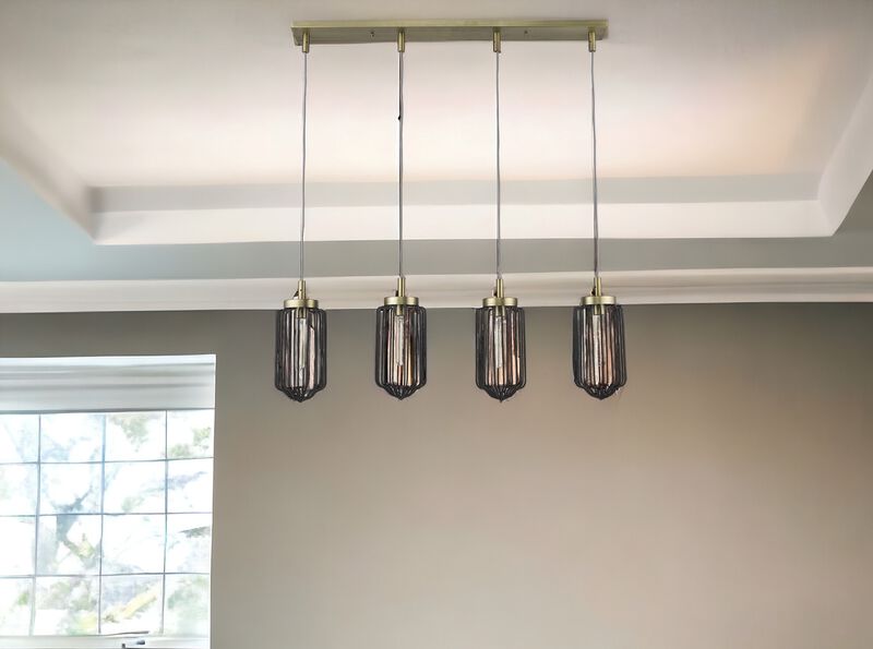 Hivvago Reece 4-Light Aged Brass Island Pendant