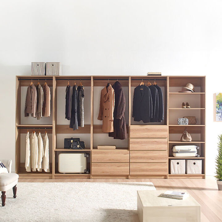 Prosper Oak Freestanding Walk in Wood Closet System