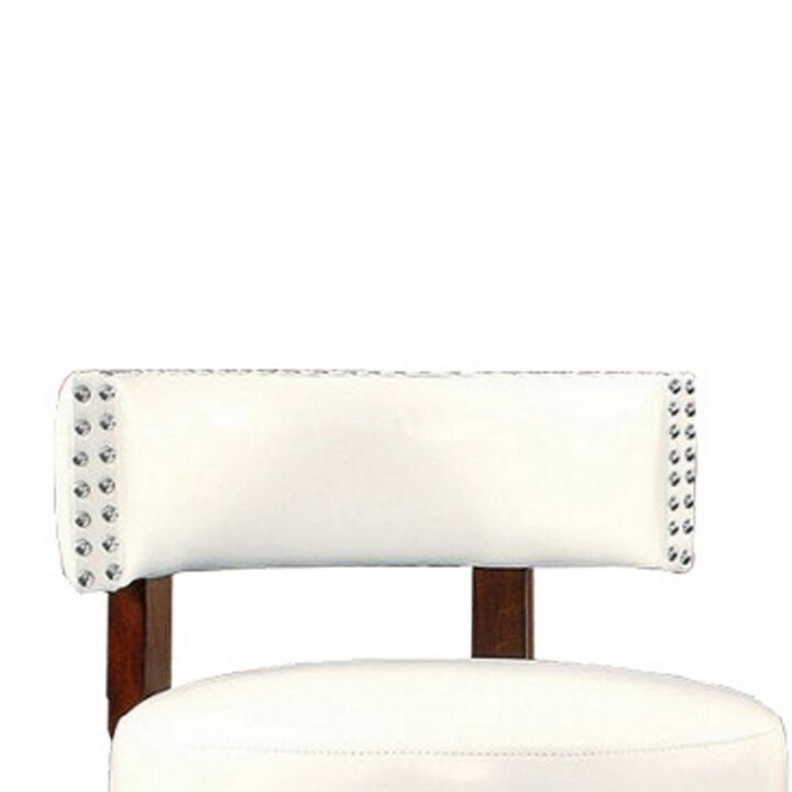 Shirley Contemporary 29" Barstool With pu Cushion, White Finish, Set of 2-Benzara