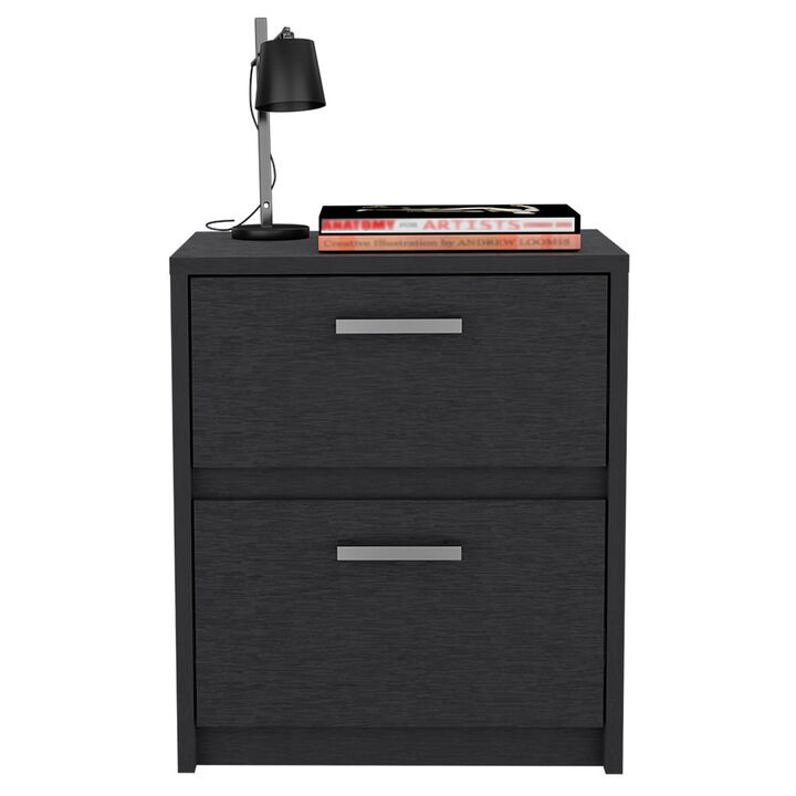 Nightstand Chequered, Bedroom, Black