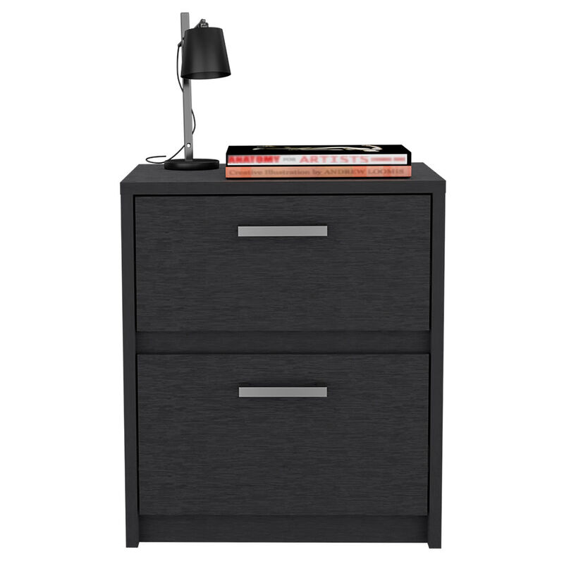 Nightstand Chequered, Bedroom, Black