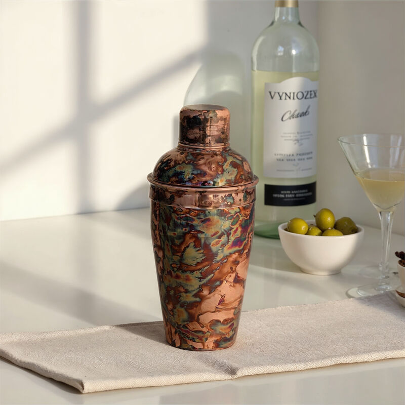 16-Ounce Oxidized Stainless Steel Cocktail Shaker, Copper Finish image number 1
